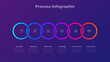 © abert84 - 6 Steps Circular Process Infographic Diagram Presentation Template with Connected Options on Dark Purple Background
