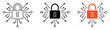 © mr fida  - Cybersecurity Padlock Icon Set Representing Data Protection, Network Security, and Digital Privacy