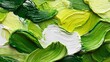 © DesignSells - Abstract textured painting with green yellow white brushstrokes