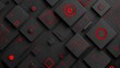 © DesignSells - Abstract futuristic geometric cubes with red neon accents in dark composition