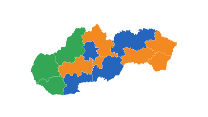  Slovakia regions map colored