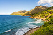 © Alexander - Scenic view of layered mountains and tranquil Mediterranean Sea near Betlem, Mallorca. Beautiful coastal landscape perfect for travel, nature, relaxation.