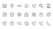 © Masud - Essential Help and Support Line Icons Set FAQ, Contact, Information, Settings, Troubleshooting UI UX Vector Collection