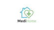 © hafis - MediHome logo with house and heart medical cross symbol.