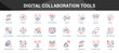 © kondesign - Digital Collaboration Tools Cohesive set of minimalist vector icons representing key ideas with visual clarity
