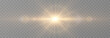 © Vitaliy - Vector realistic light PNG. Sun with rays and glare PNG. Sunlight or dawn on transparent background. Golden light.