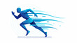 © Sayeed - Black vector illustration of a running man silhouette and soccer player athlete in a high speed sprint action for sports fitness competition