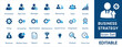 © MS -Studio - Business strategy icon set. Containing management, growth, innovation, leadership, team, revenue, market share, success and more. Solid vector icons collection.