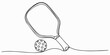 © SREEMOTIJANOTA - PICKLEBALL RACKET AND BALL, Playful Line Illustration for Table Tennis, One continuous line drawing pickleball ball. One line sport ball. One continuous line drawing pickleball ball. One line sport