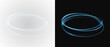 © Alehandro - Blue circles glowing overpping on dark blue background. Speed motion moving movement concept png Blue neon ring. Glowing circle. Glow effect. Round light frame. abstract light lines of movement PNG