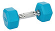 © Jn - Light blue dumbbell isolated PNG, fitness equipment for strength training and exercise on transparent background, weightlifting tool