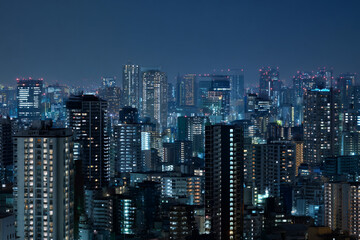  Big city landscape with skyscrapers.