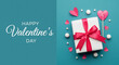 © Suresh Patel  - Valentines Day message with a gift box and paper hearts