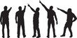 © Curto - vector, silhouette of a  group of men pointing up