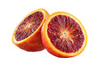 © MD USUB BISWAS - Halves of a ripe blood orange isolated on transparent background. Ripe blood orange cut in half revealing deep crimson pulp isolated on white background.