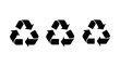 © Cezar_911 - Black silhouette icons of recycling symbols with arrows in triangular loop design