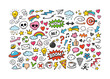 © Denis - Colorful doodle set with fun cartoon icons and symbols for creative designs