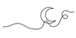 © Nowar Abizar - One continuous line drawing of Moon. Ramadan Kareem banner in simple linear style. Sleep symbol with crescent in Editable stroke. Vector illustration