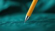 © Larisa AI - A striking close-up of a sharpened yellow pencil poised on a soft teal surface, symbolizing creativity and the joy of writing or drawing in a vibrant artistic style.