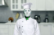 © New Africa - Robot in chef's uniform at kitchen. Future technologies in everyday life