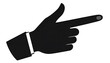 © Bima - Black Hand Pointing Right Index Finger Silhouette Graphic Icon