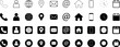 © R Design - Contact information icon set in line style. Business card, Home, Phone, Location, Address, Website, mail, fax, user simple black style symbol sign for apps and website, vector illustration.