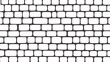 © Mehedy - Monochrome repeating pattern of rounded rectangles in a brick wall style black