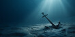 © Artificial South - An anchor rests on the ocean floor, bathed in the ethereal glow of sunlight filtering through the water