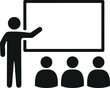 © VectoLover - A person presenting to an audience in front of a blank whiteboard