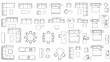 © Hesh - Vector Architectural Top View Furniture CAD Block Set for Interior Design Floor Plans