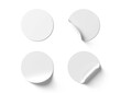 © sdecoret - Round stickers isolated on transparent background. Mockup of blank label. 3d rendering