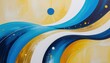 © Ariep - Abstract Blue and Gold Flow.