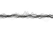 © Zeeshan - Abstract black and white digital sound wave visualization composed of numerous tiny dots moving horizontally