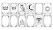 © Utpol - Hand-Drawn Tarot Card Frames – Mystic Borders with Sword, Skull, and Fantasy Divination Designs