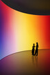 © Lustre Art Group  - Abstract artwork with two people walking through colorful space. Concept of transitional states, guided journeys, visual storytelling beyond everyday professional contexts.