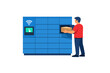 © icon_art - Man depositing a package into a smart locker