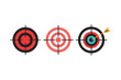 © Gopal - Three distinct target icons representing business goals, focus, and successful achievement