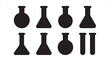 © ARIF ABSAR APON - Science Lab Equipment Silhouette Set, Chemical Glassware Symbols