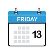 © Smartcare - Friday the 13th Calendar Icon for Superstition and Bad Luck Concept
