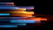 © TensorSpark - Abstract streaks of colorful light bars over black background representing digital transformation process, data flow, speed, integration and technological shift.