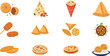 © MDMUKTADIR - Indian street food snacks collection including samosa paratha and various traditional treats for restaurant menu design