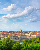 Turin Panoramic Cityscape with Mole Antonelliana from Monte dei Cappuccini Hill