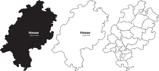  Three hesse maps in black and white with filled and outline styles