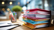 © Kateryna - Organized technical documentation manuals in binders information stored accessible office documents reports handbooks business education archive data files paperwork