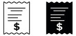 © labirint - Line art and solid icon receipt set featuring a dollar sign and itemized lines for online shopping and financial transactions