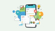 © Jinbe - A smartphone displays a project management app