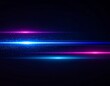 © Sa - シネマティックな光のラインと水平方向のレンズフレアが美しいサイバーパンク風の背景素材