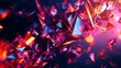 © DreamGen Works - Abstract composition featuring sharp, glowing, crystalline shards illuminated by vibrant neon pink and electric blue lights creating a futuristic dark background effect.