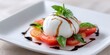 © Anowar - burrata with tomato and balsamic on white plate