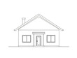 © Vooglo.com - Simple line drawing of a house with a gable roof and chimney
